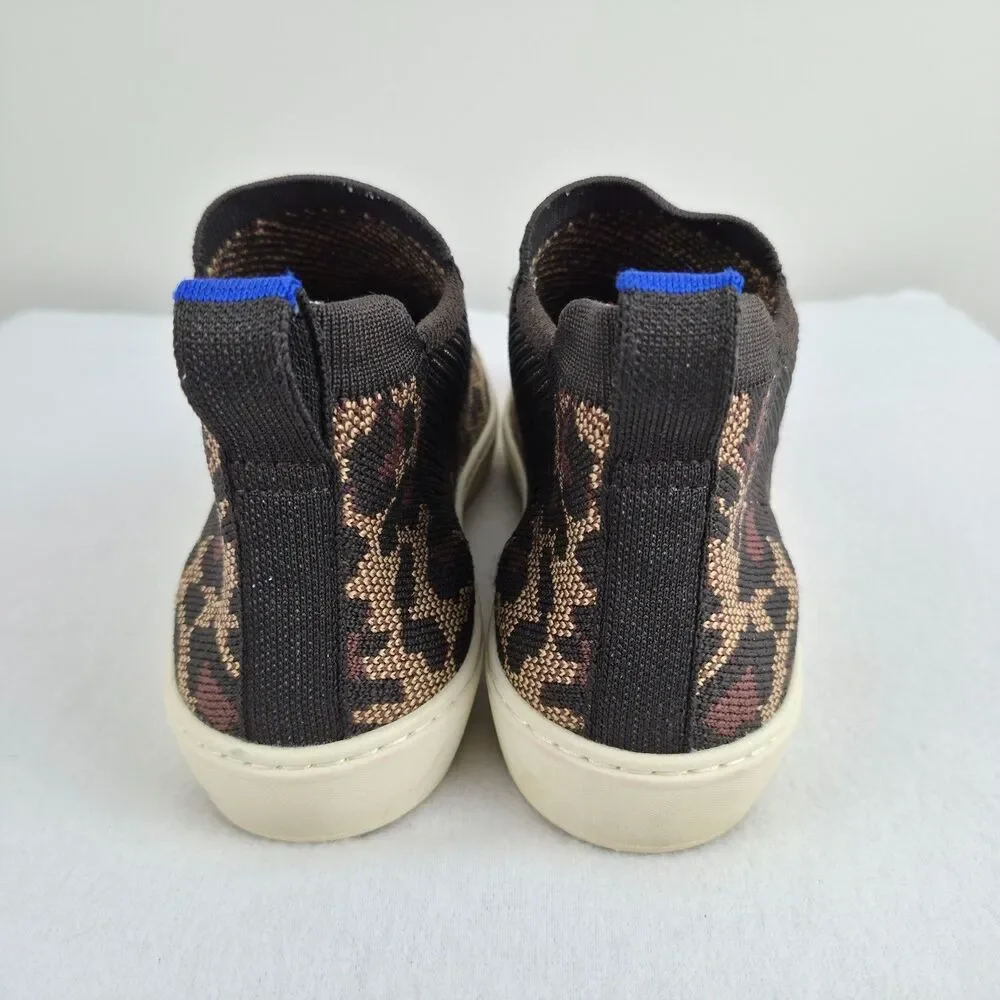 Rothy’s Wildcat Leopard Print Chelsea Boots Women’s Size 7 Ankle Slip Ons Casual
